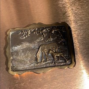 Rams Horn🐴Horse solid bronze vintage belt buckle